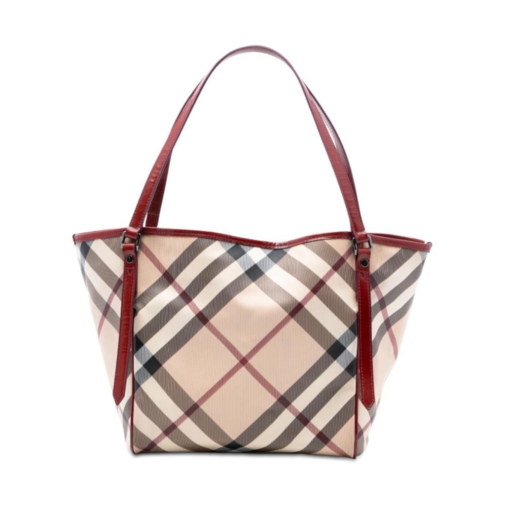Burberry Vintage Women's Brown Pre-Owned Check Tote Bag