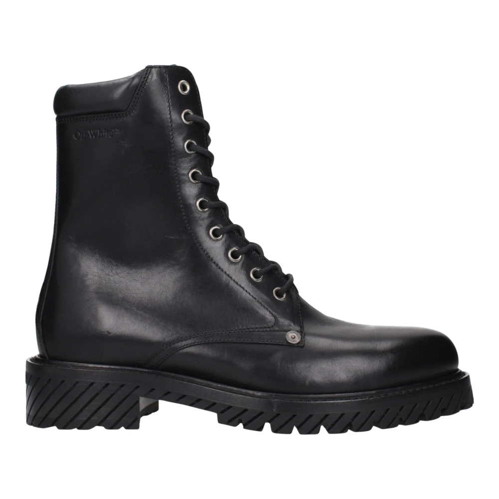 Off White , Lace-Up Boots, Male, Black, 9 Uk, Ankle Boots