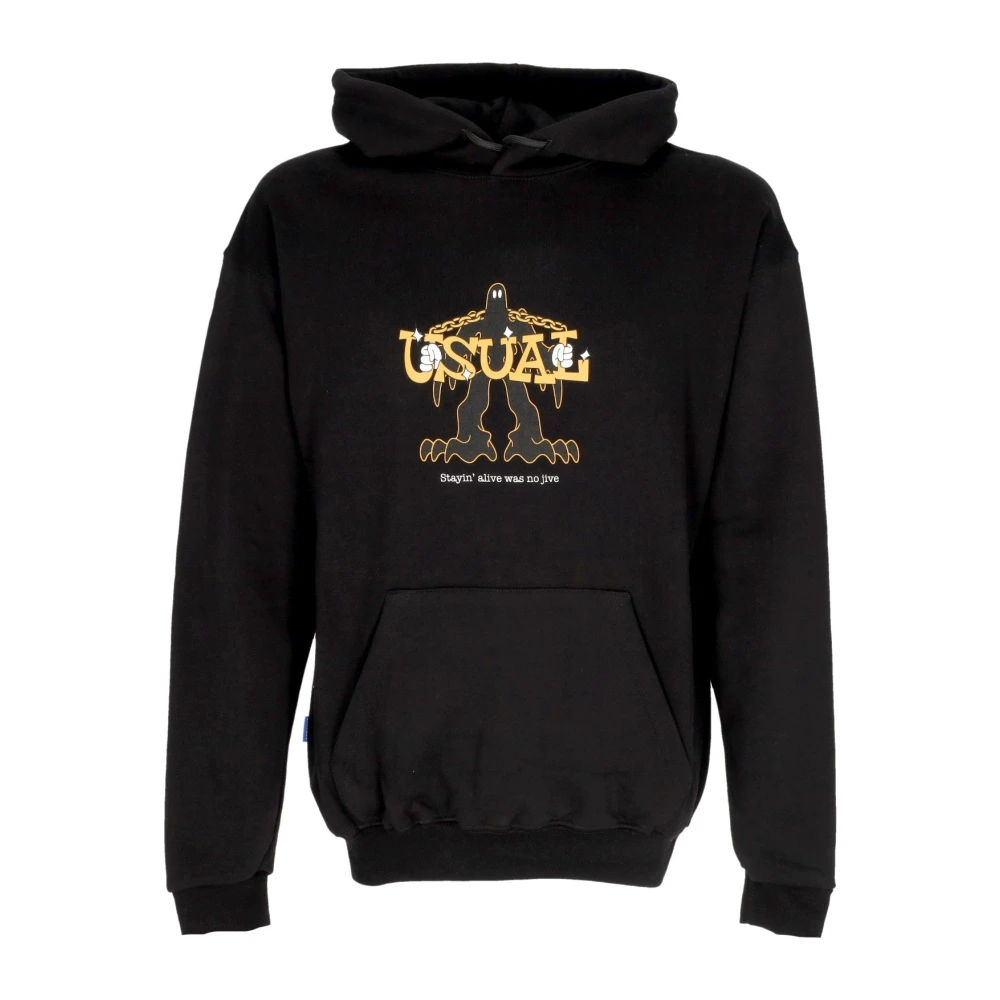 Usual Zwarte Jive Hoodie met Kangaroo-zak Black Heren