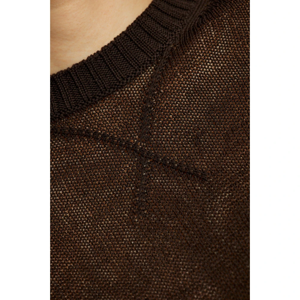 Jil Sander Top met geborduurd logo Brown Dames