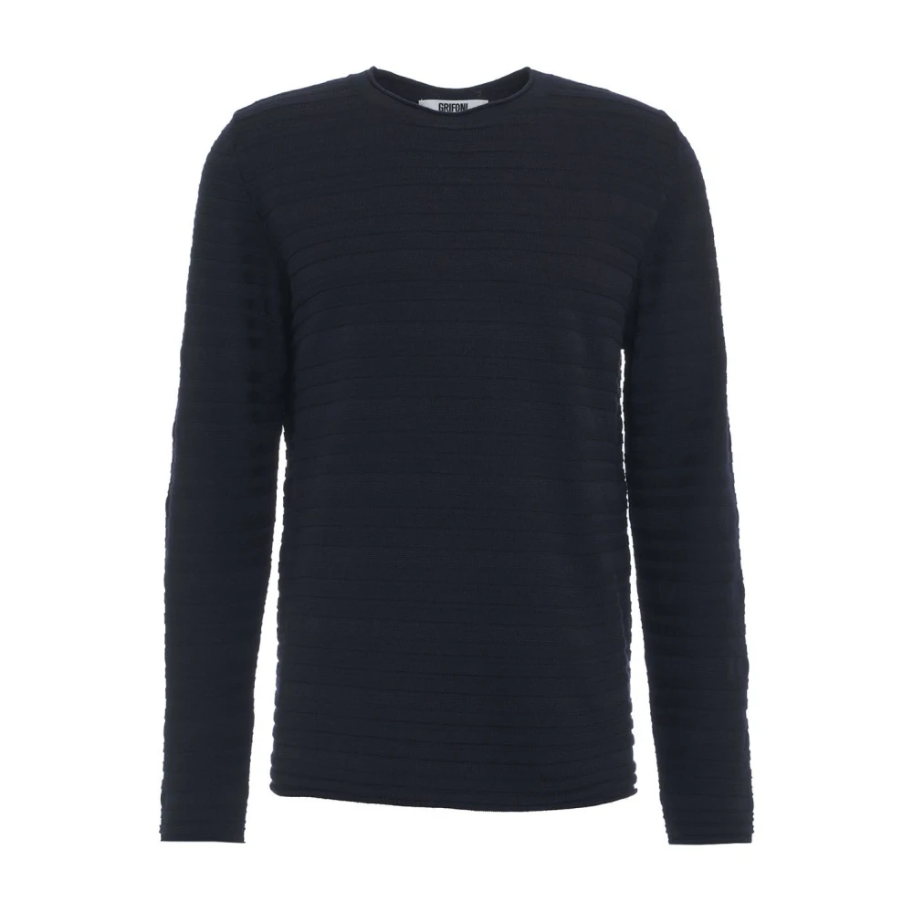 Mauro Grifoni Blauwe Gebreide Trui Aw24 Blue Heren