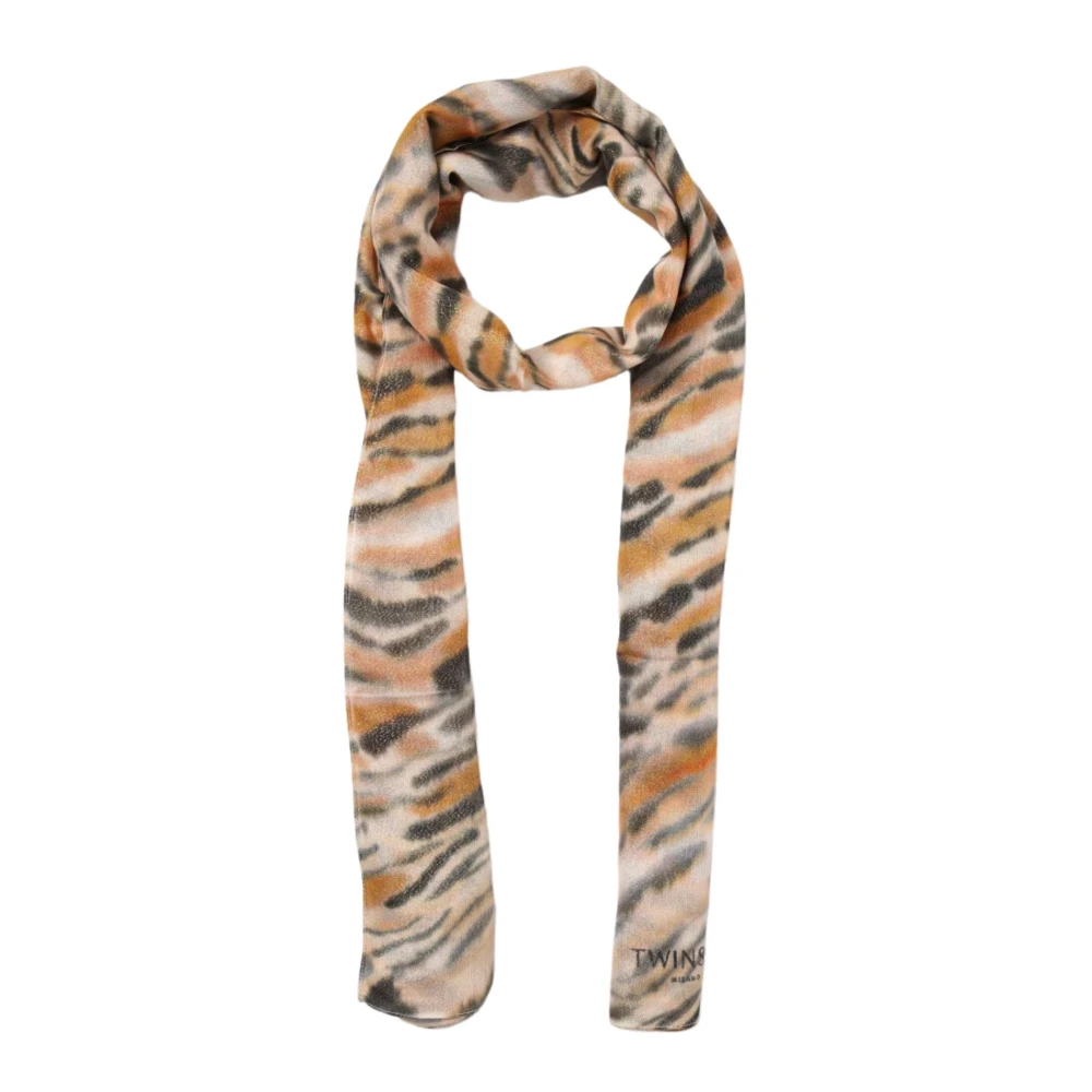 Twinset Dierenprint Modal Wol Stola Multicolor Dames