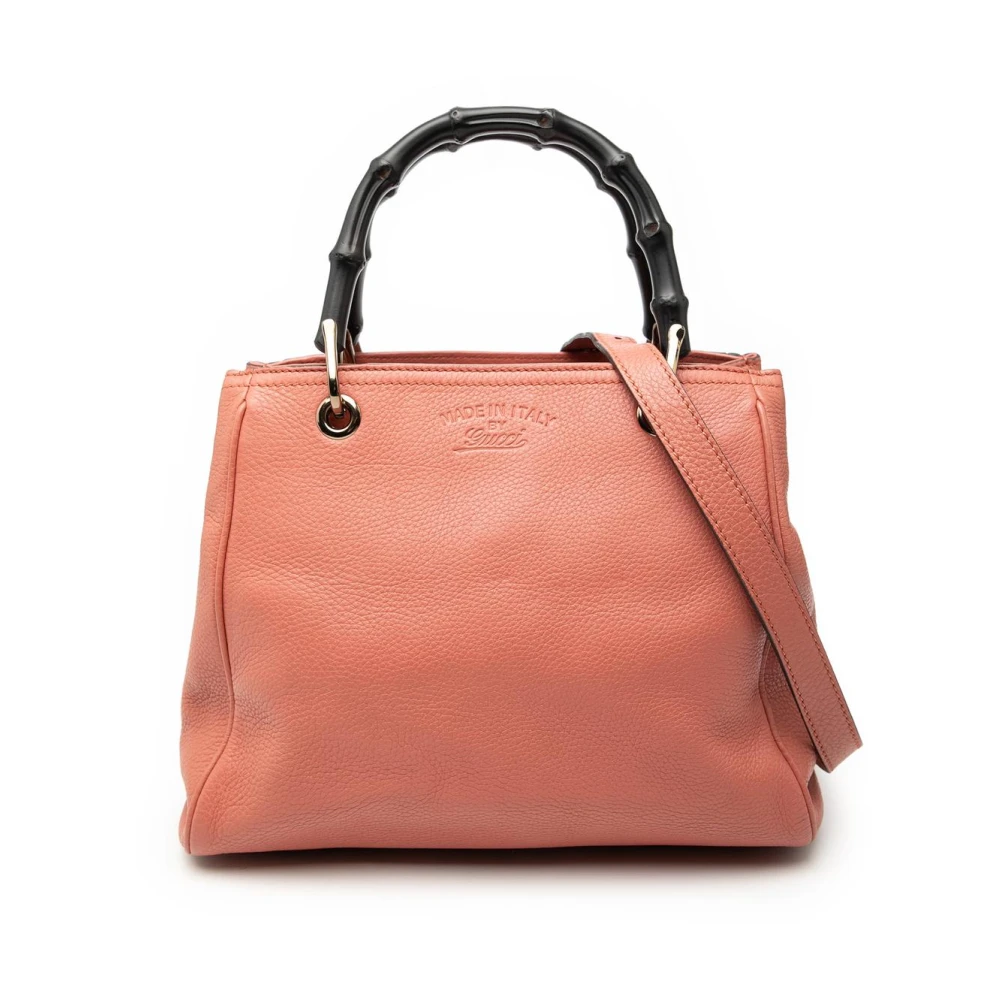 Gucci Vintage Women's Pink Vintage Handbags, One Size, Pre-Owned Vintage Bamboo Top Handle Satchel Bag