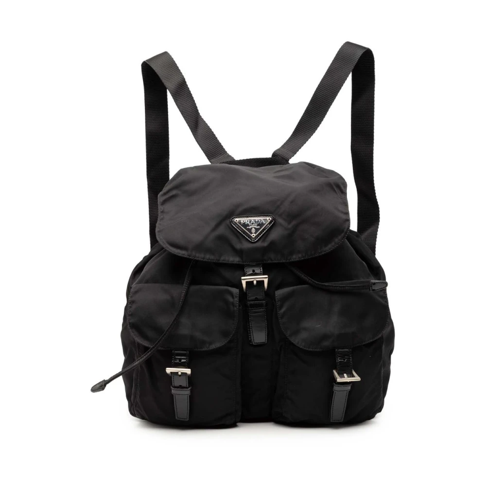 Prada Vintage Women's Black Pre-Owned Nylon Backpack