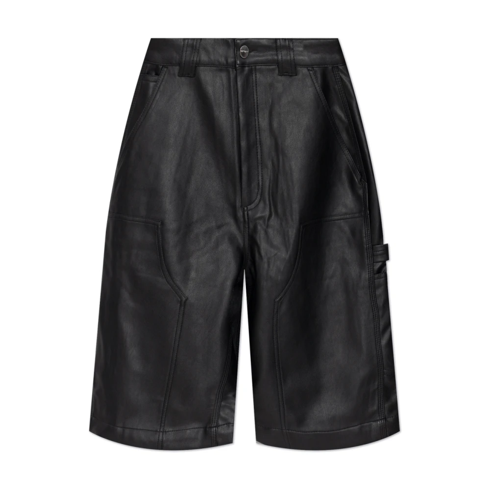 Carhartt WIP Eco leren shorts Black Dames