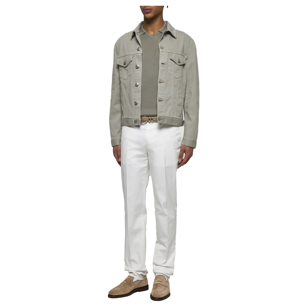 BRUNELLO CUCINELLI Groene Denim Shirt met Zakken Gray Heren
