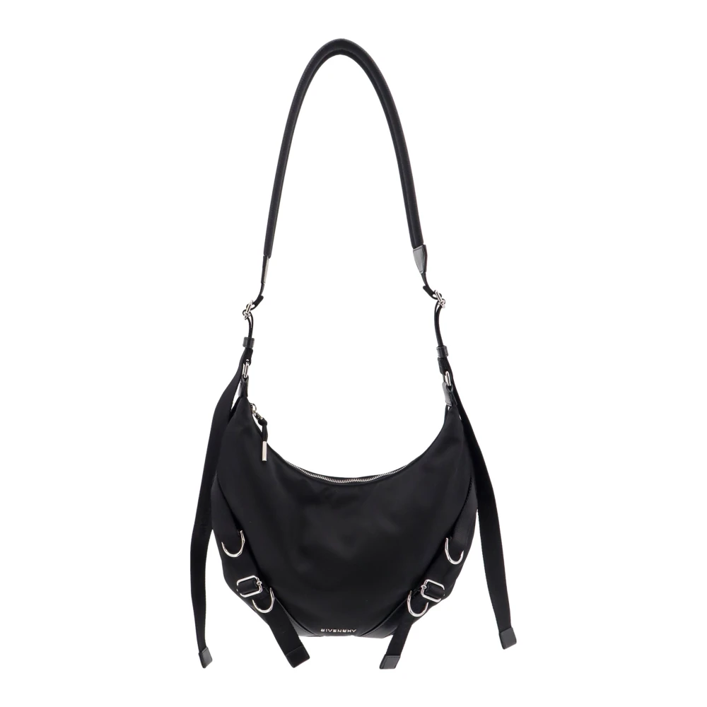 Givenchy Zwarte Schoudertas met Leren Details Black Heren