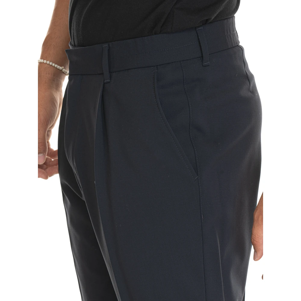 Boss Klassieke Broek met Opgerolde Zomen Blue Heren