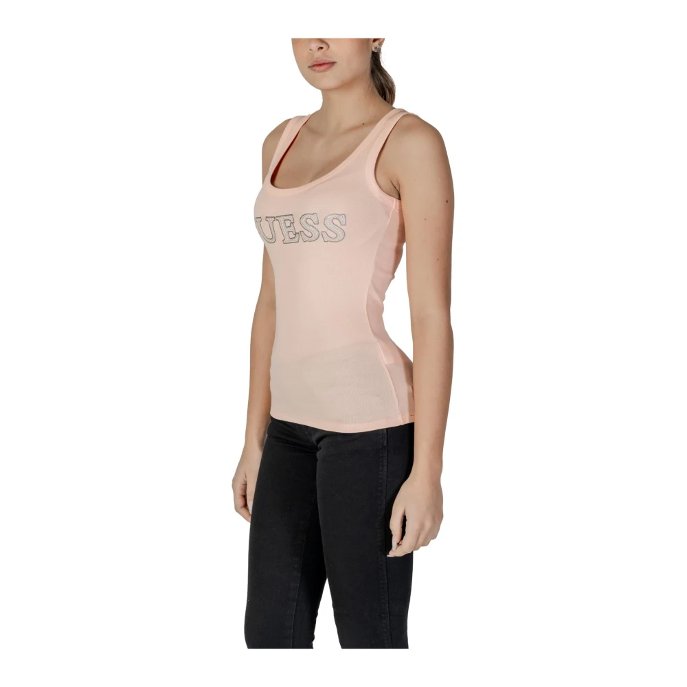 Guess Roze Mouwloze Tanktop met Print Pink Dames