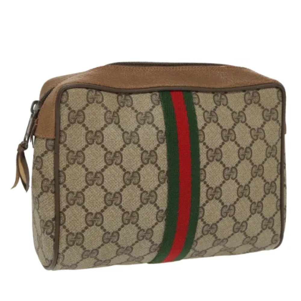 Gucci Vintage Pre-owned Canvas clutches Beige Dames