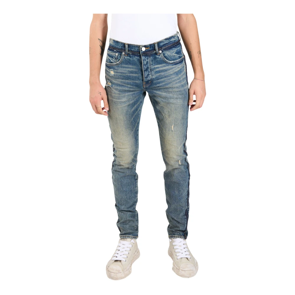 Purple Brand Versleten Skinny Jeans Blue Heren