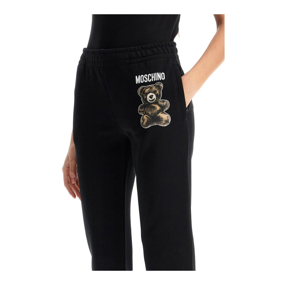 Moschino Teddy Bear Joggers met Ribbed Cuffs Black Dames