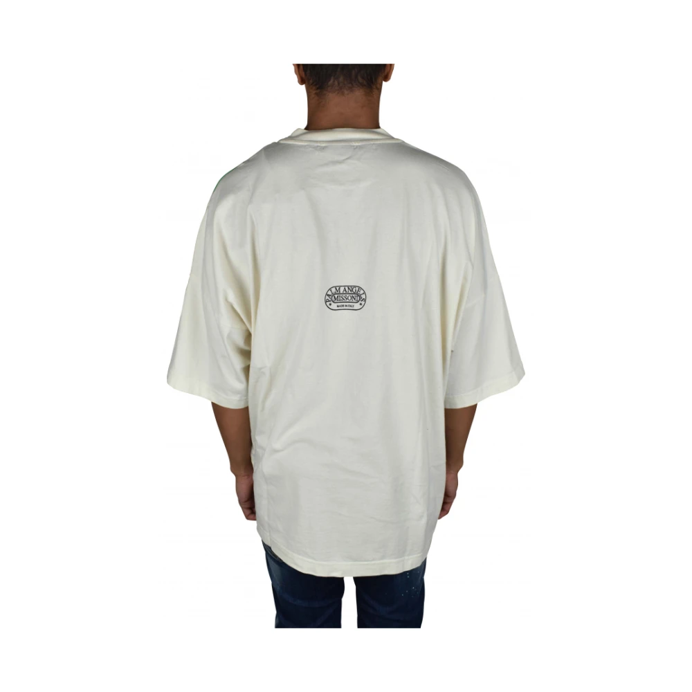 Palm Angels Wit Katoenen T-Shirt met Logo Print White Heren