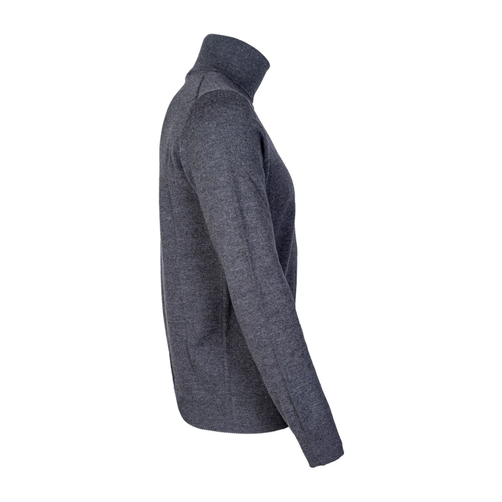 Kangra Heren Turtleneck Trui. Lichtgewicht Wol Zijde Kasjmier. Gemaakt in Italië Gray Heren