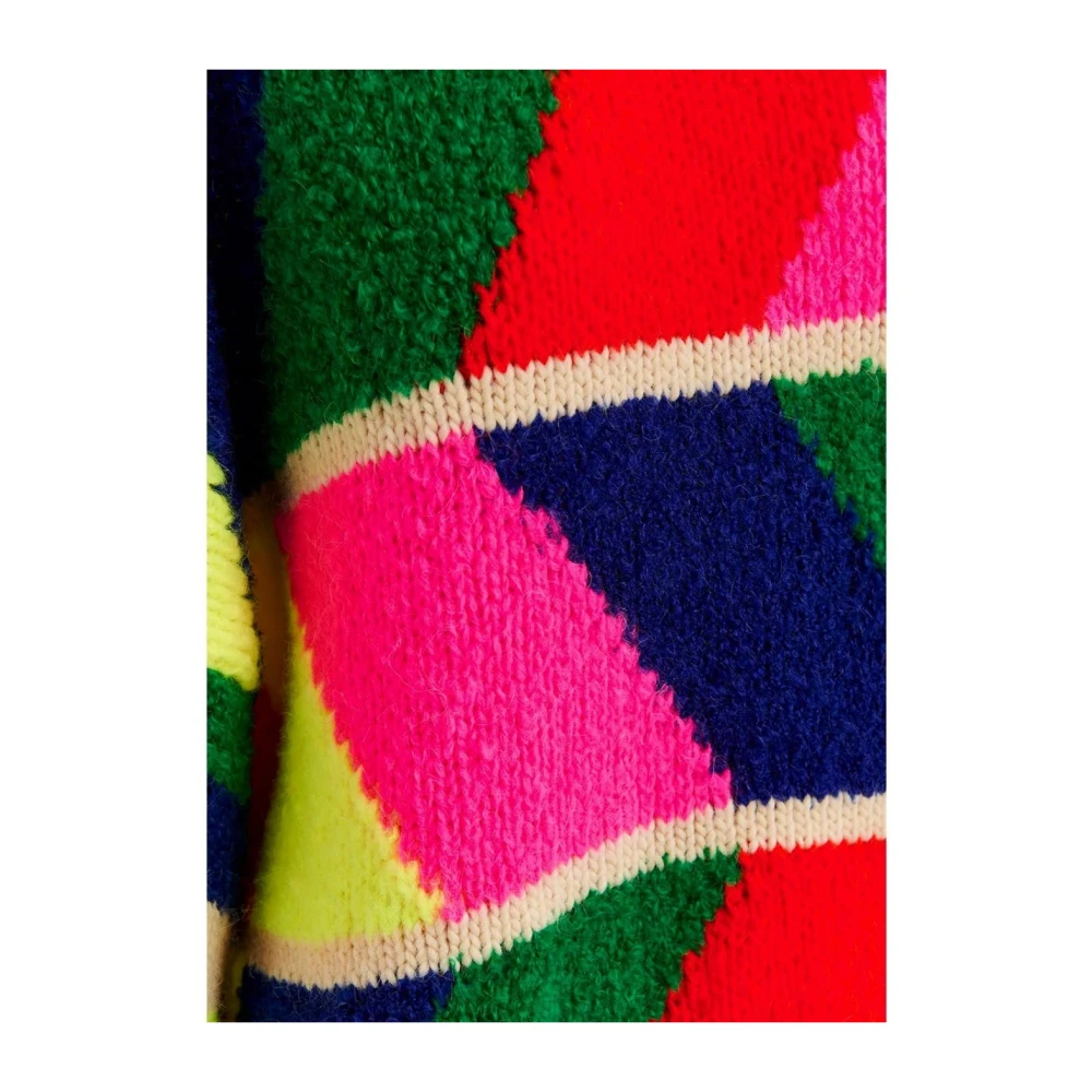 Essentiel Antwerp Multicolor Geometrische Crewneck Trui Multicolor Dames