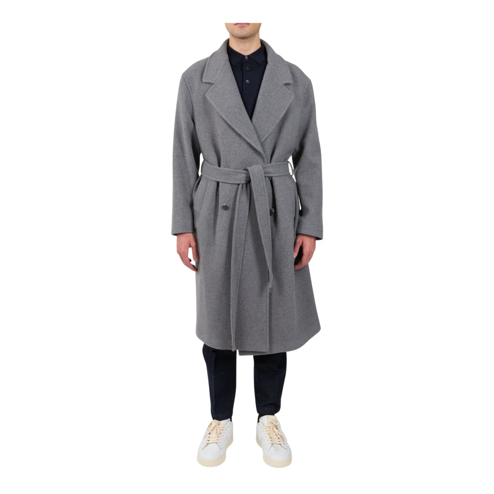 Tagliatore Wollen jas met mengsel Gray Heren