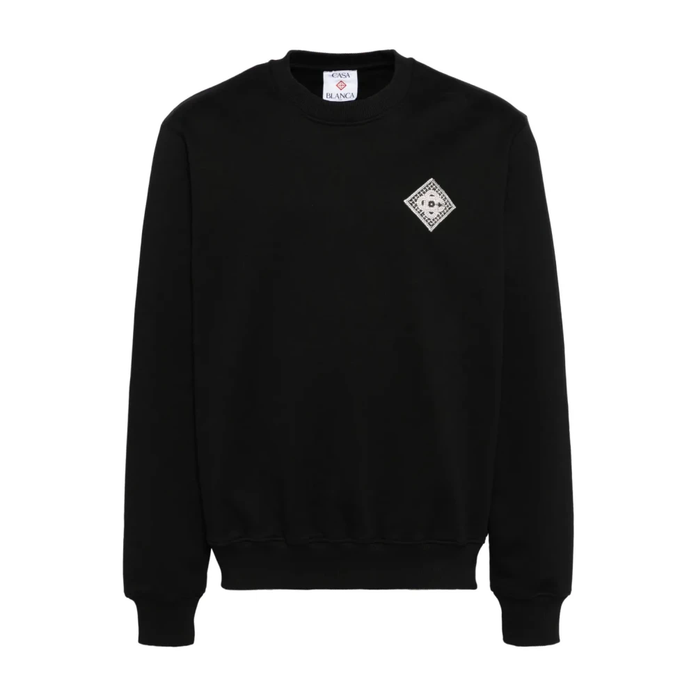 Casablanca Men's Black Logo Patch Sweatshirt Cotton - Sweatshirts - S - Sweatshirts & Hoodies