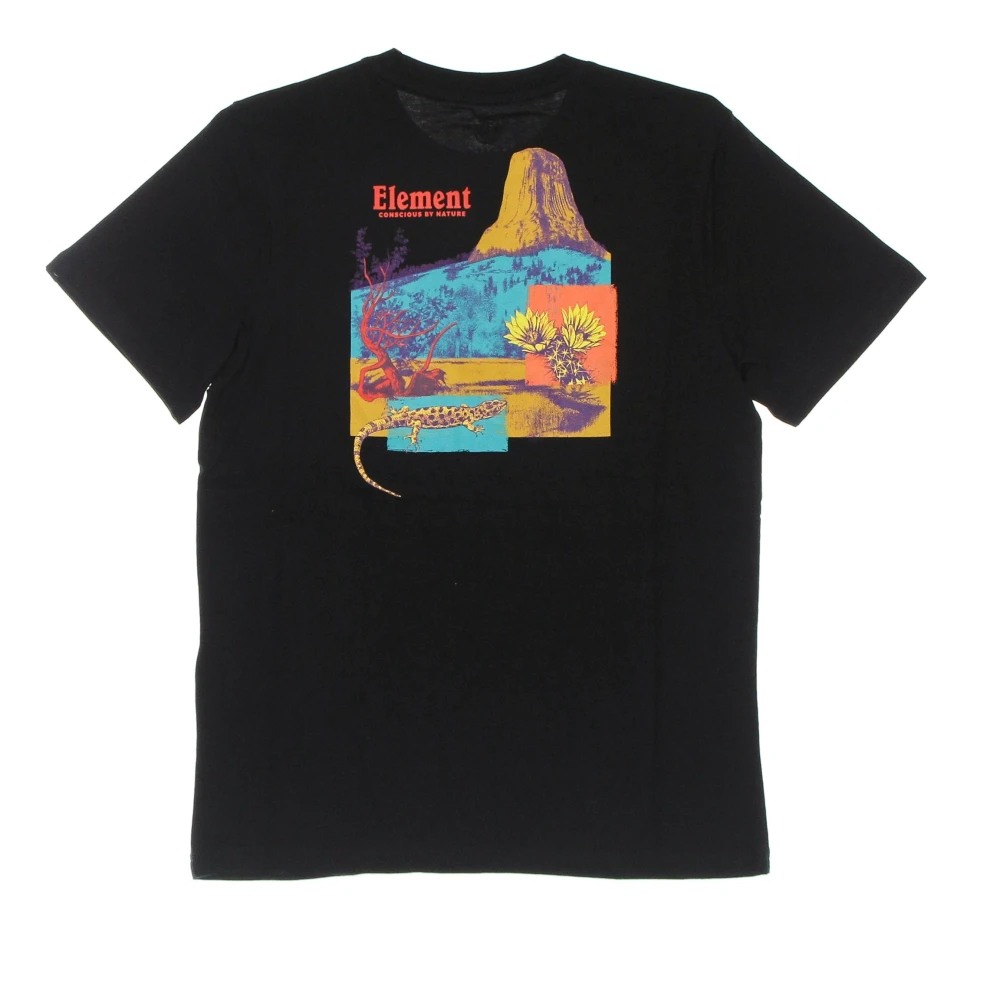 Element Zwarte Heren Tee met Logo Borduurwerk Black Heren