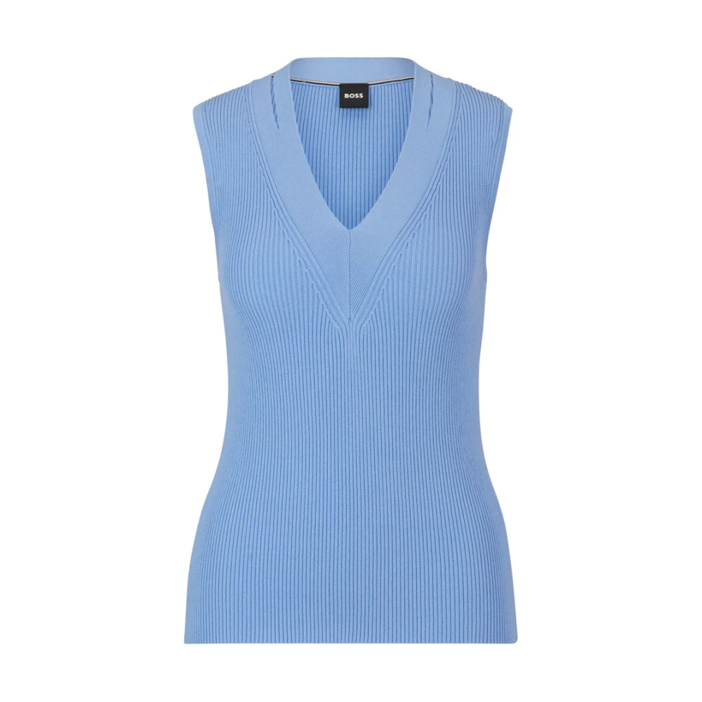 Hugo Boss V-neck Knitwear Blue Dames