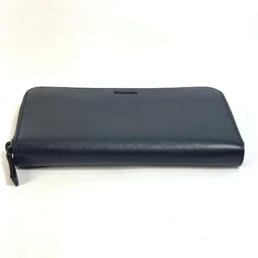 Prada Vintage Pre-owned Leather wallets Blue Dames