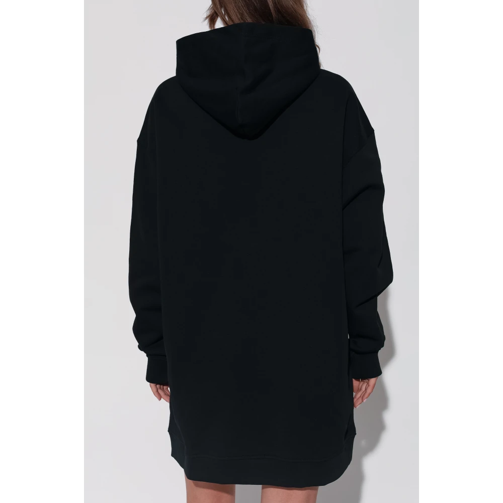 Diesel Jurk met D-Boxt-Hood-Lab logo Black Dames