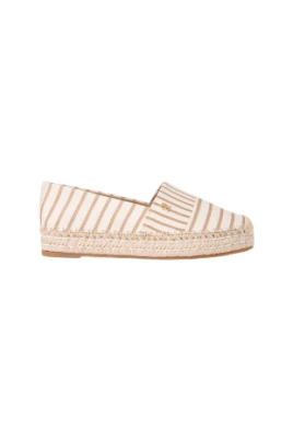Canvas Stripe TH Monogram Platform Espadrilles
