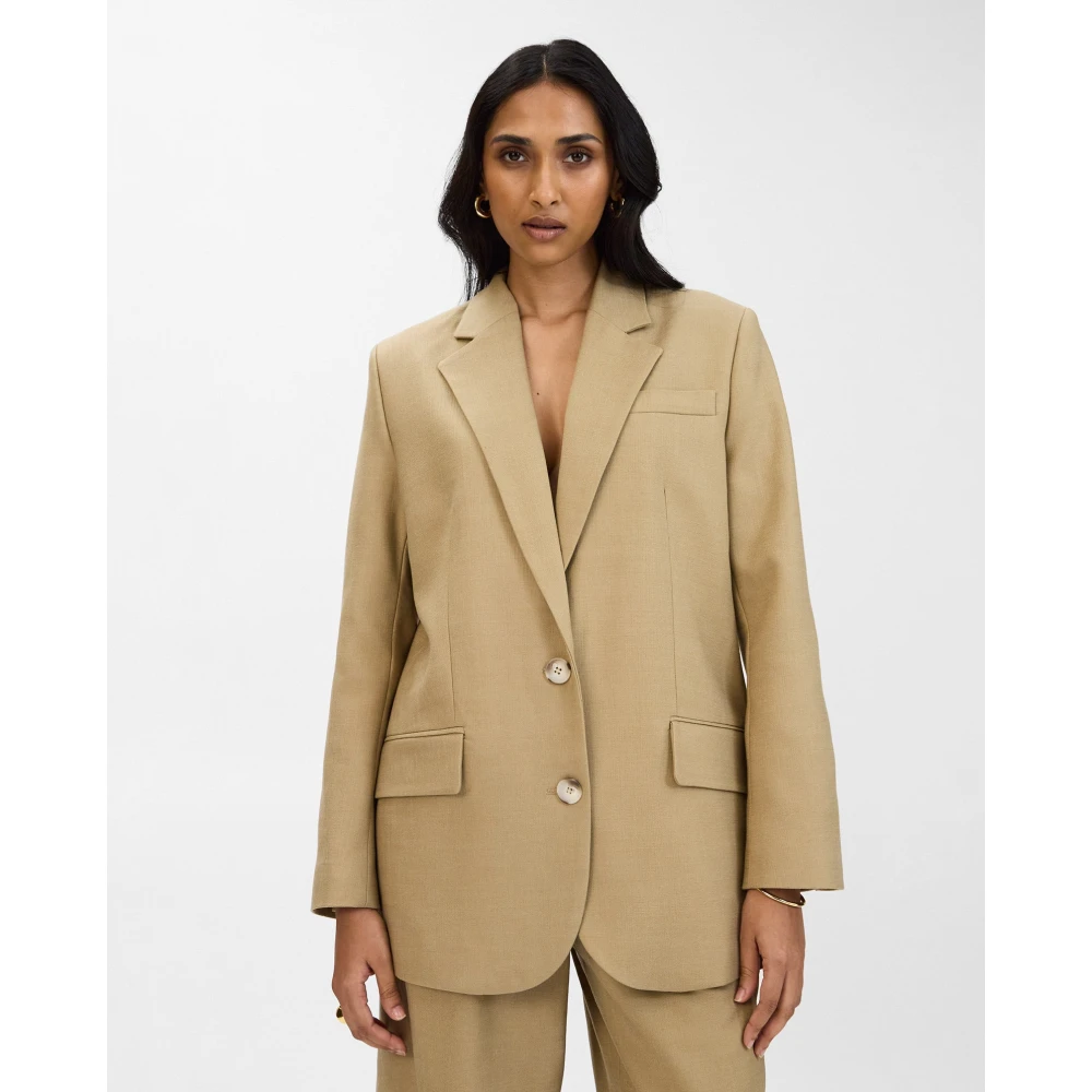 IVY OAK Oversized Single Breasted Blazer Groen Katoen Green Dames