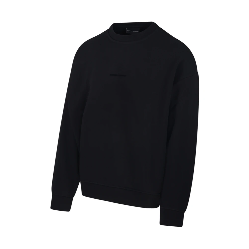 Emporio Armani Klassieke Ronde Hals Sweatshirt in Zwart Black Heren