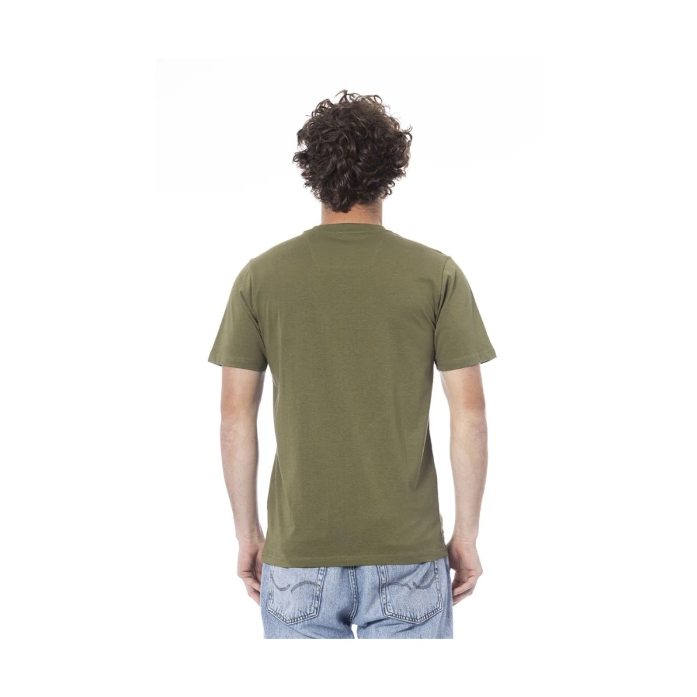 Cavalli Class Logo Print Ronde Hals T-Shirt Green Heren