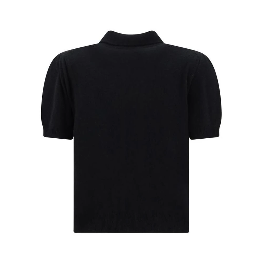 allude Cashmere Polo Sweater Black Dames