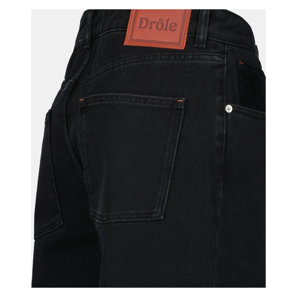Drole de Monsieur Zwarte Denim Straight Fit Jeans Black Heren