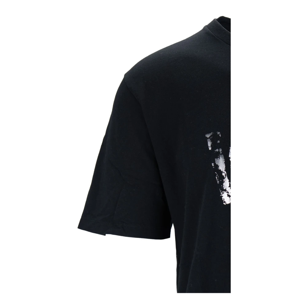 Saint Laurent Love Print Katoenen T-Shirt met Ronde Hals Black Heren