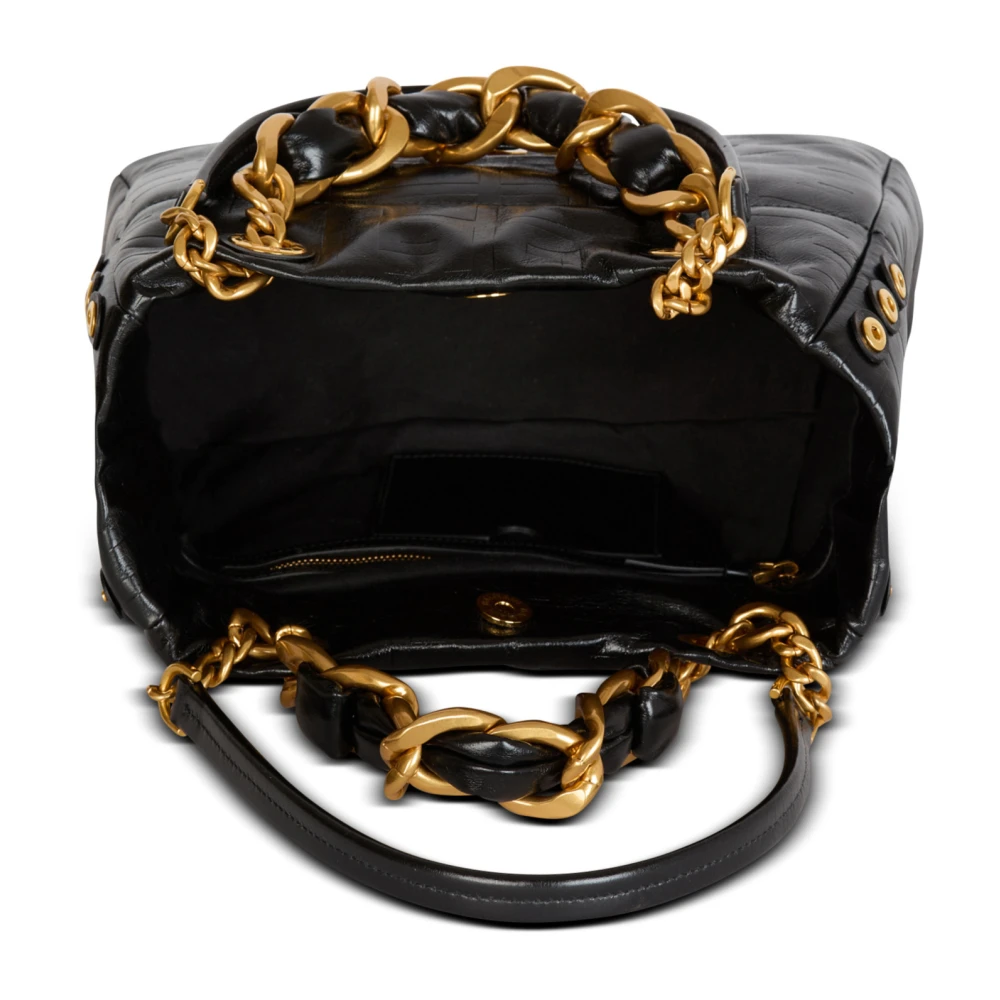 Balmain Kleine 1945 Zachte tote tas in gebarsten kalfsleer Black Dames