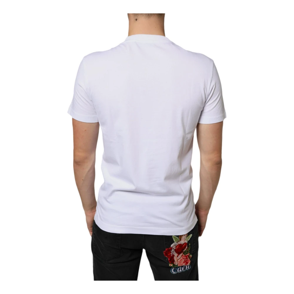 Dolce & Gabbana Wit Katoen Logo Applique T-Shirt White Heren