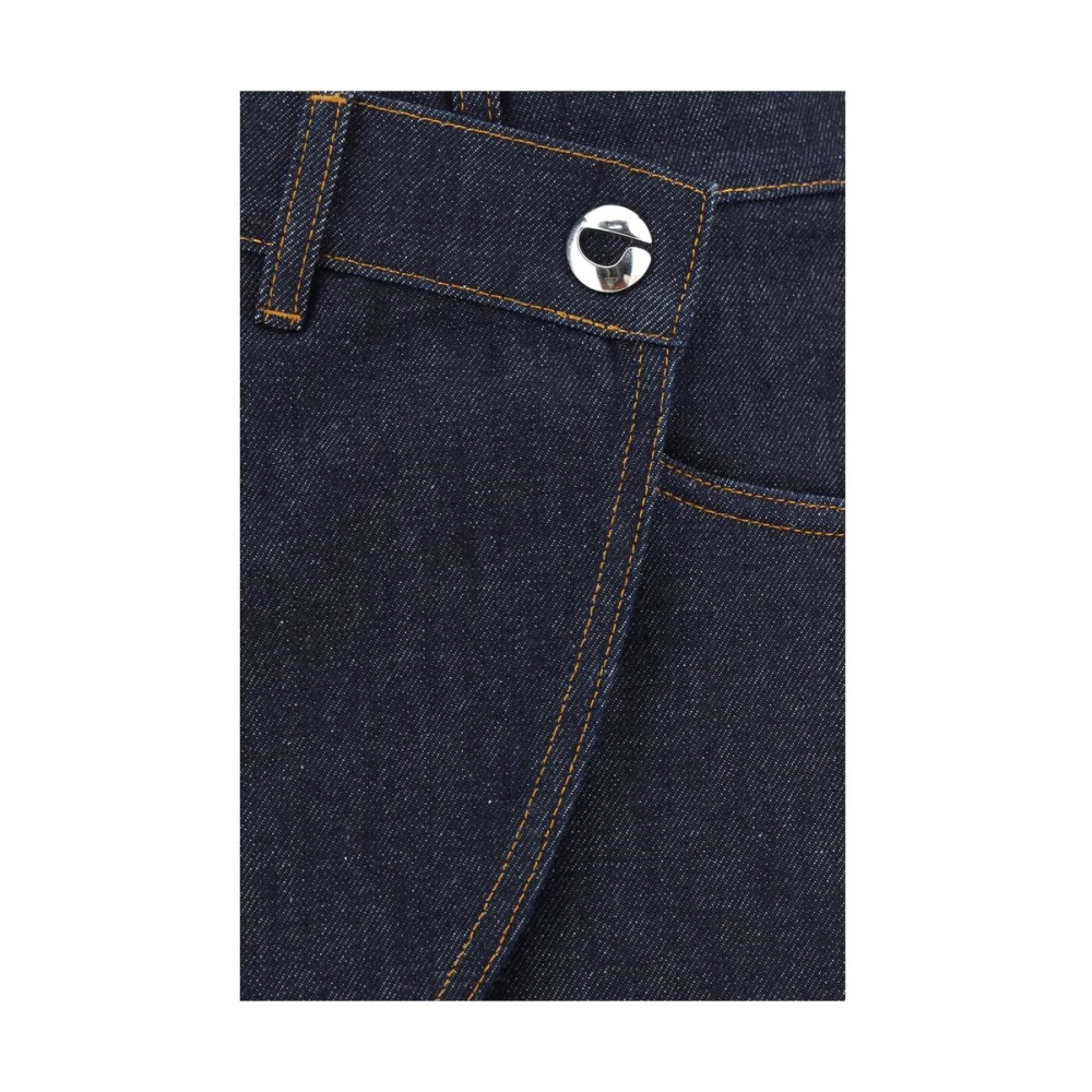 Coperni Denim Mini Rok met Wikkel Sluiting Blue Dames