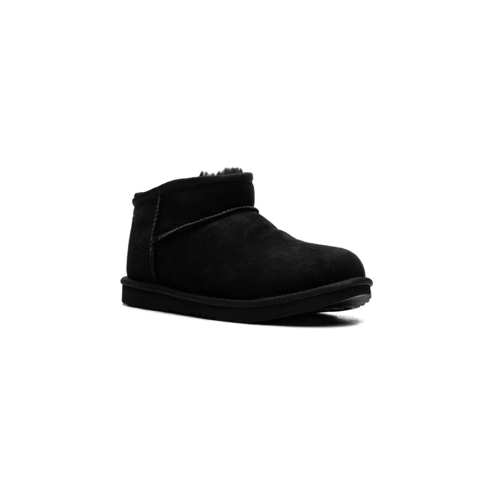Ugg Girls Classic Ultra Mini Slip-On Sheepskin Boots - Black - Image 7
