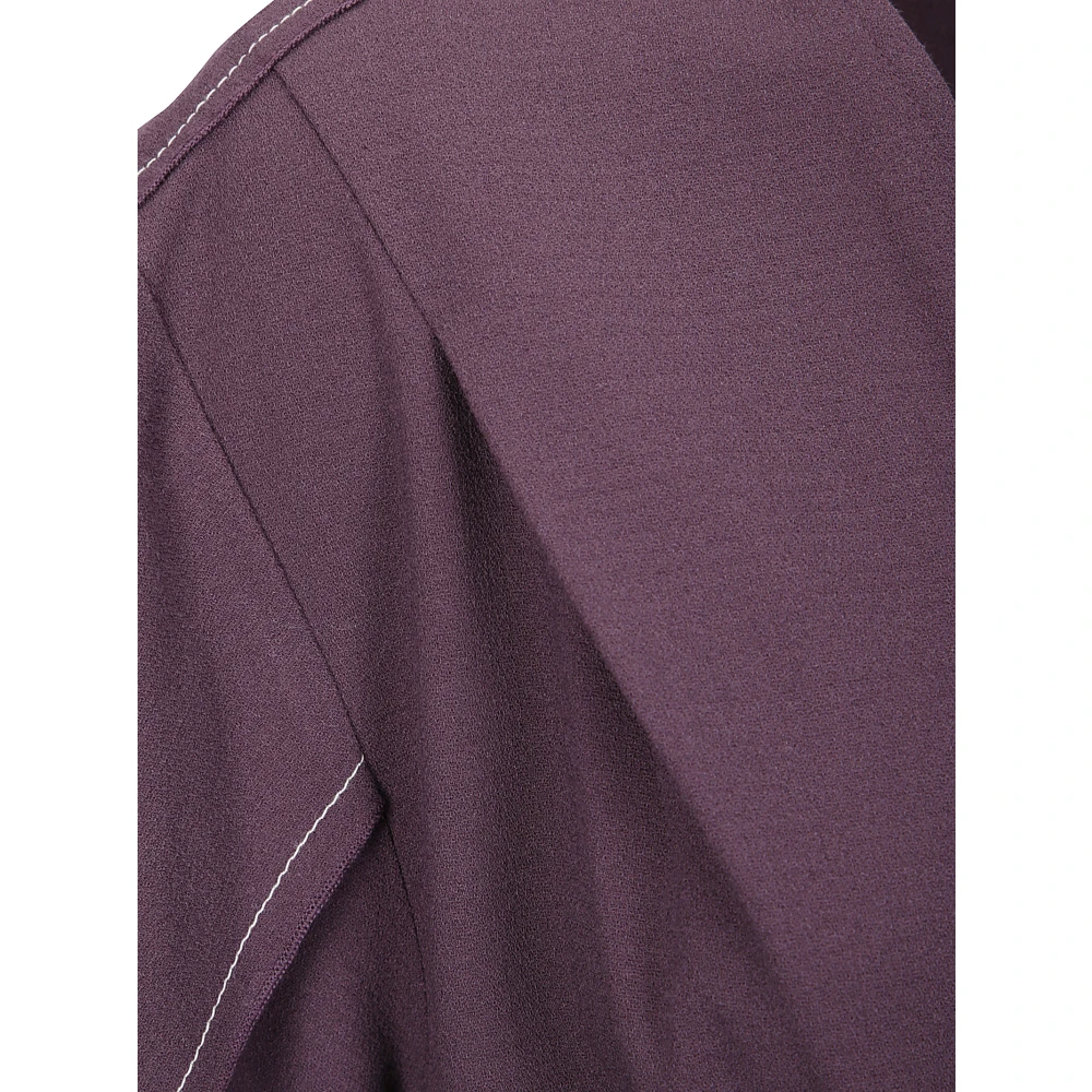 Victoria Beckham Gebundelde V-hals Midi Jurk Purple Dames