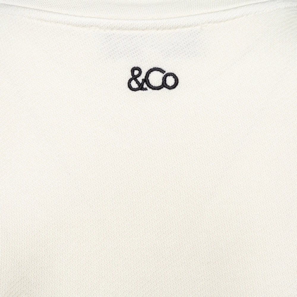 &Co Woman Comfortabele Sweatshirt met Geborduurd Logo White Dames