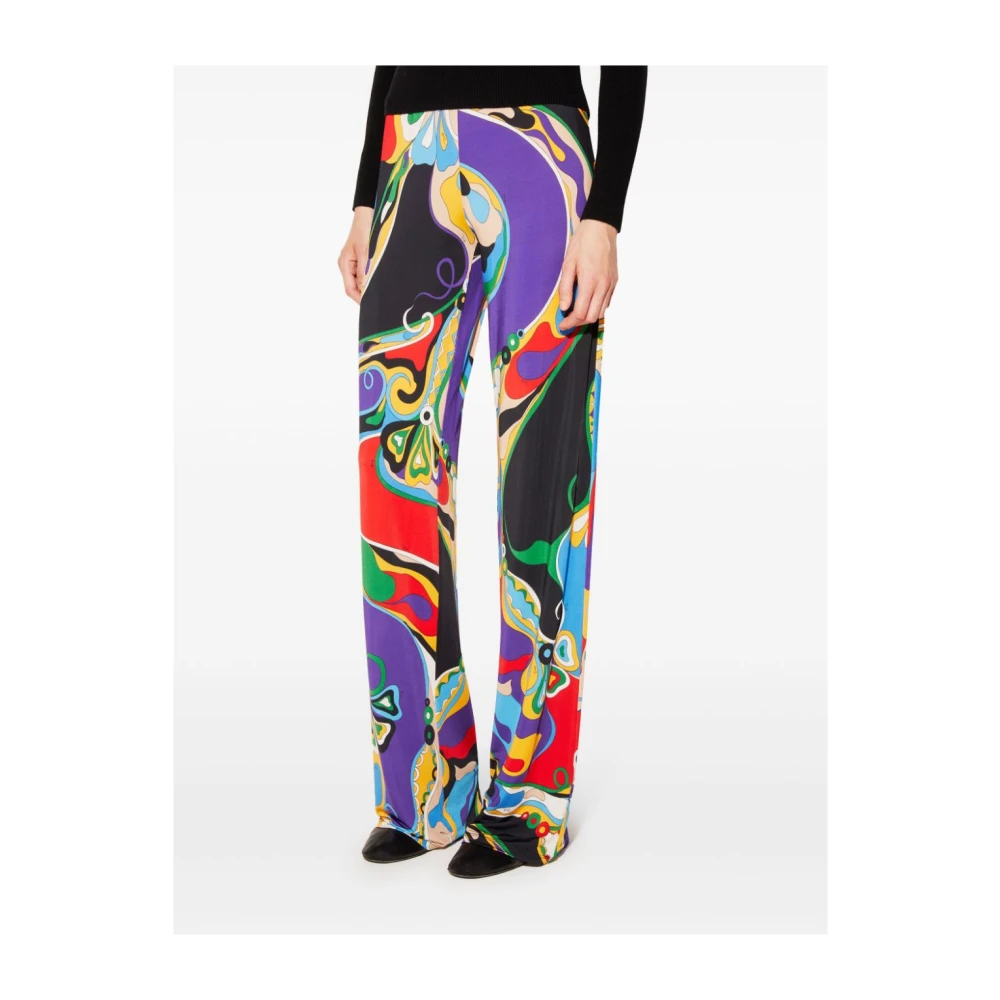EMILIO PUCCI Grafische Print Paarse Broek Multicolor Dames
