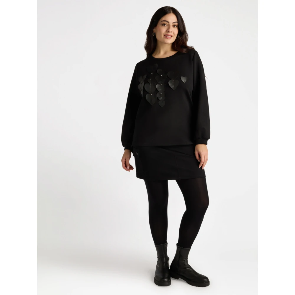Fiorella Rubino Sweatshirt met applicaties op de voorkant Black Dames