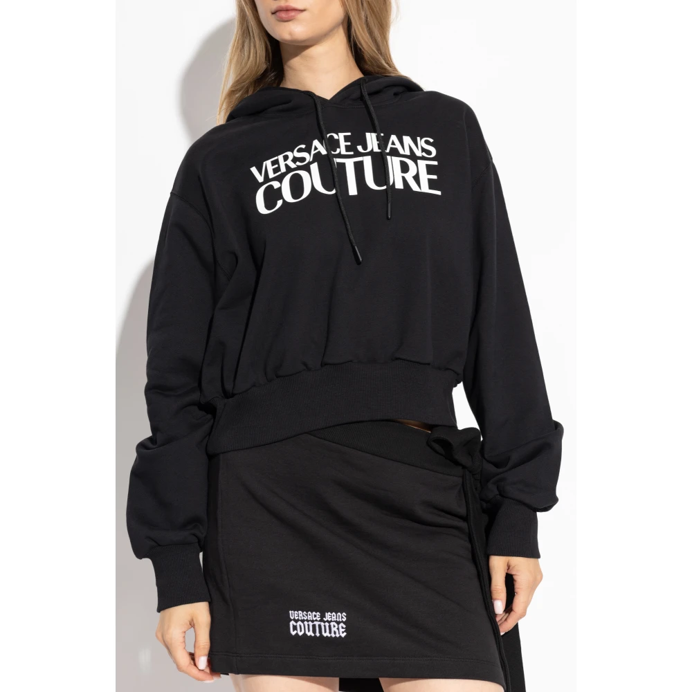 Versace Jeans Couture Sweatshirt met Logo Black Dames