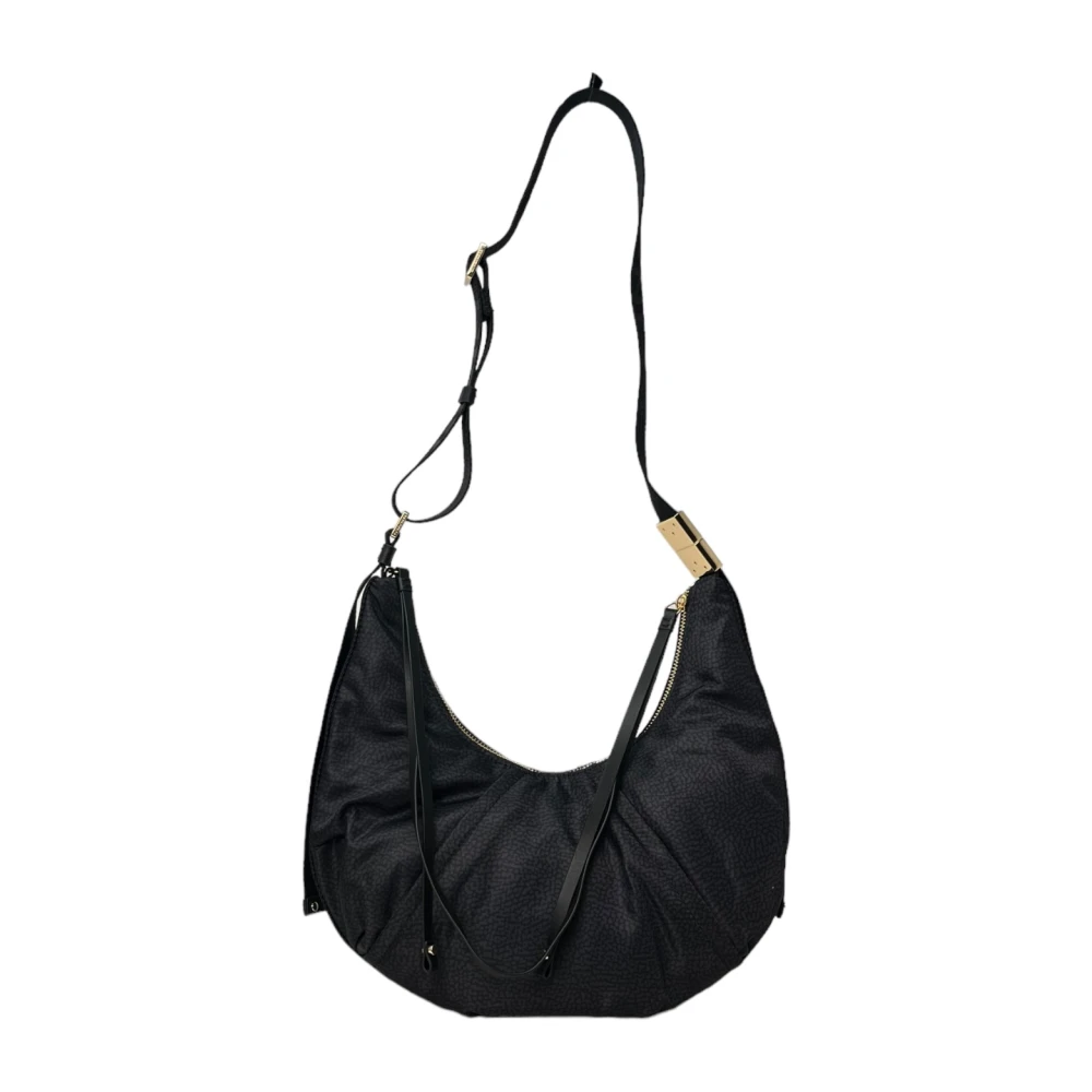 Borbonese Crossbody Hobo Tas Black Dames