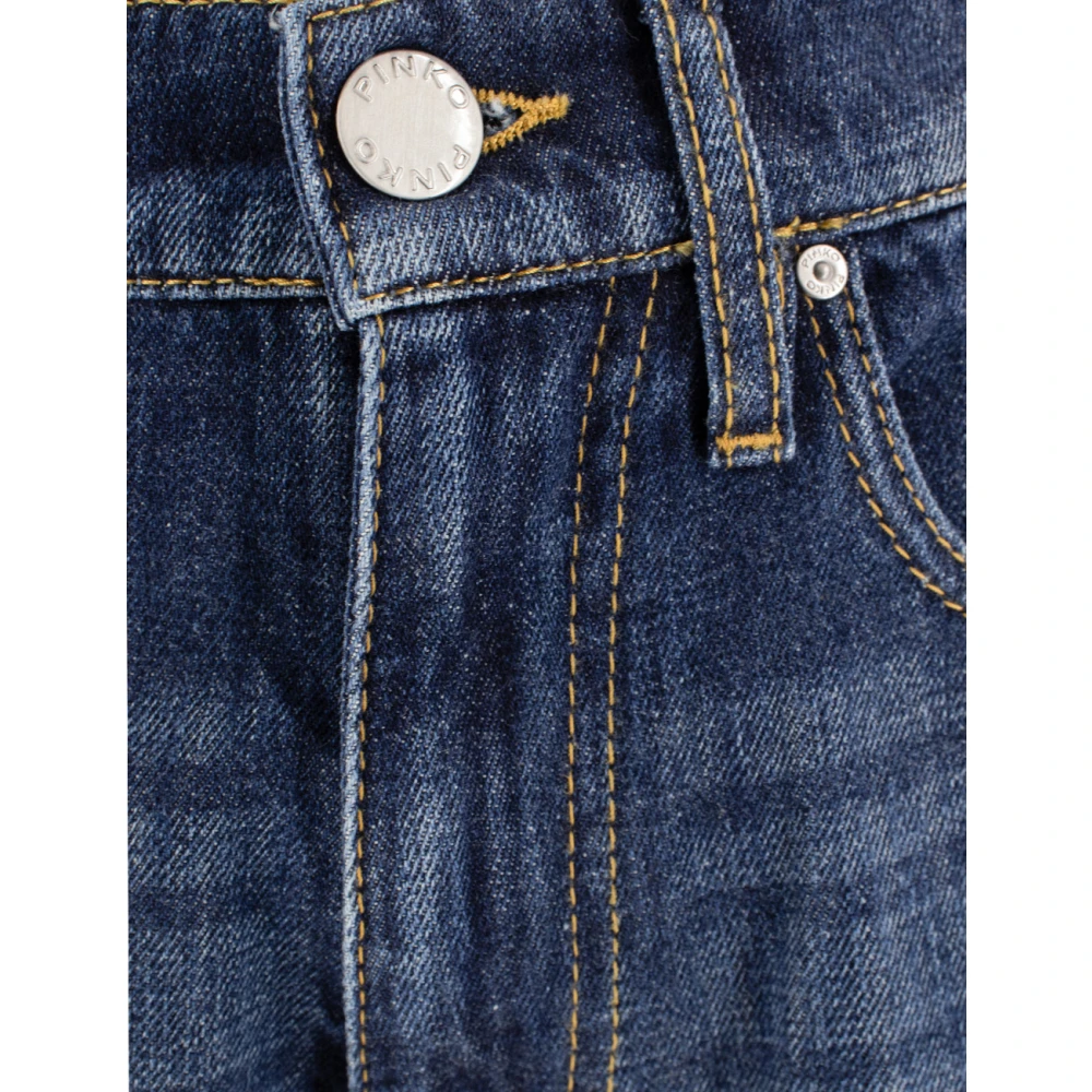 pinko Vintage Wide Leg High Waist Jeans Blue Dames