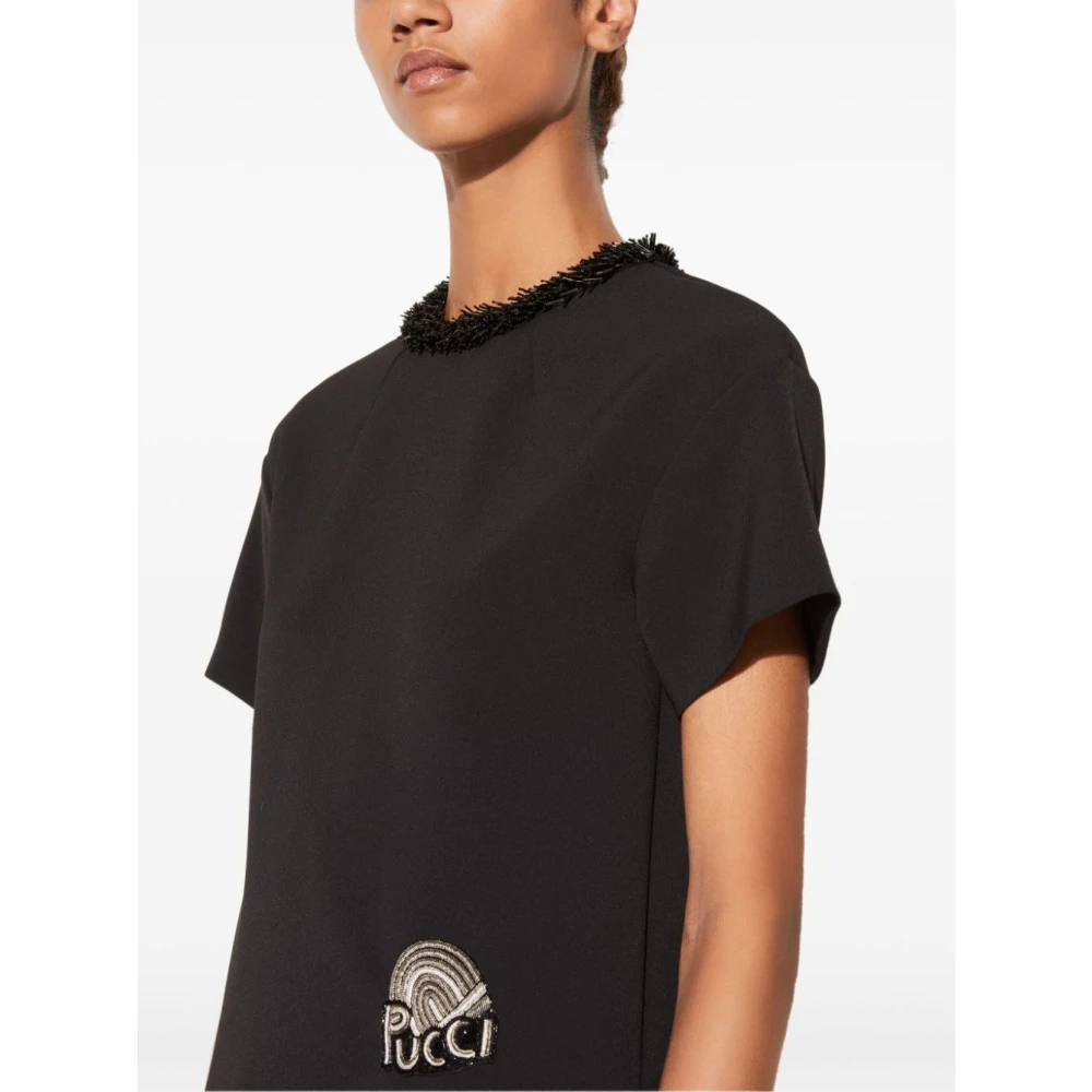 EMILIO PUCCI Zwarte T-shirt voor vrouwen Black Dames