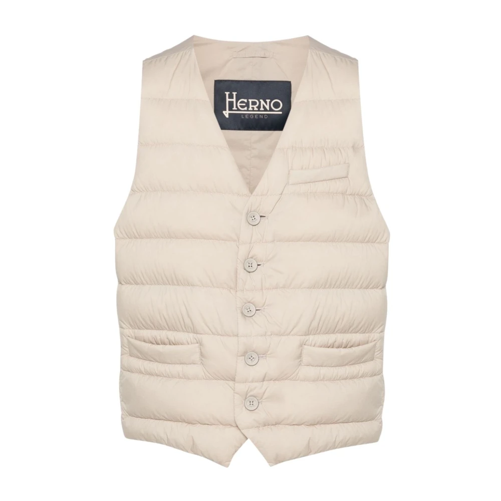 Herno Gewatteerd Lichtgewicht Mouwloos Jasje Beige Heren
