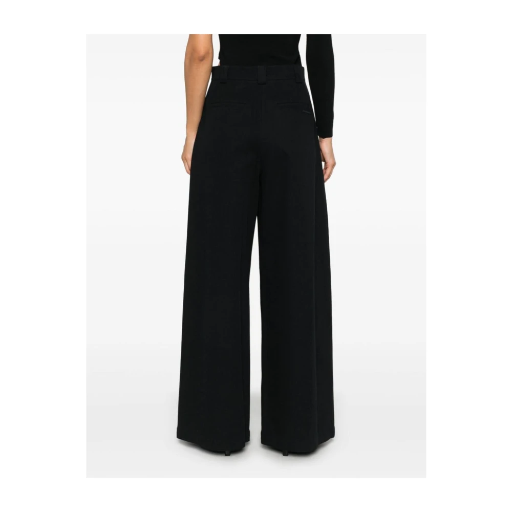 alexander wang Zwarte Wijde Katoenen Broek Black Dames