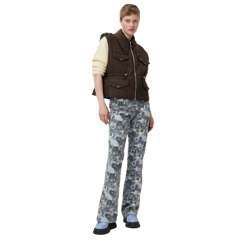 Ganni Gewatteerd Omkeerbaar Ripstop Vest Brown Dames