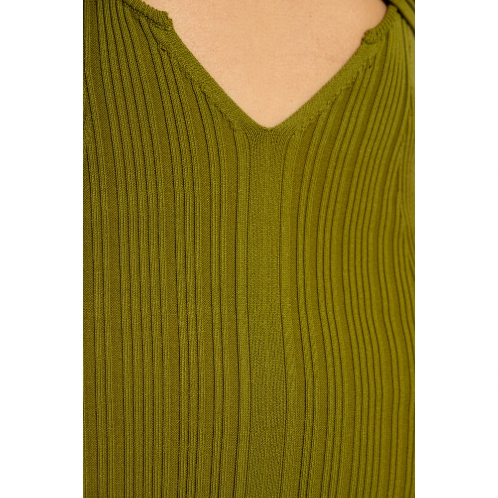 Cult Gaia Christy geribbelde strapless jurk Green Dames
