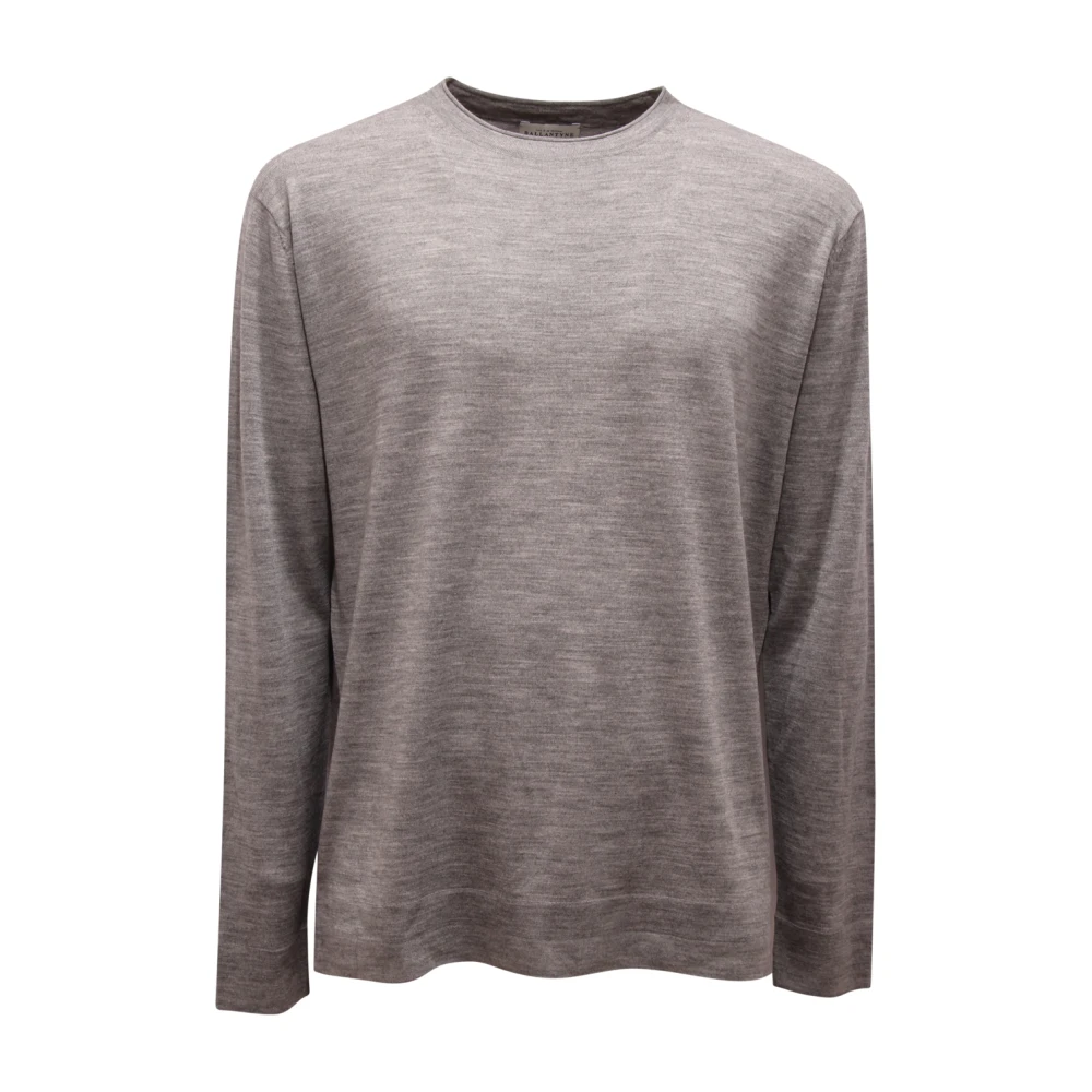 Ballantyne Round-Neck Knitwear, Male, Xl, R Neck Pullover Gray