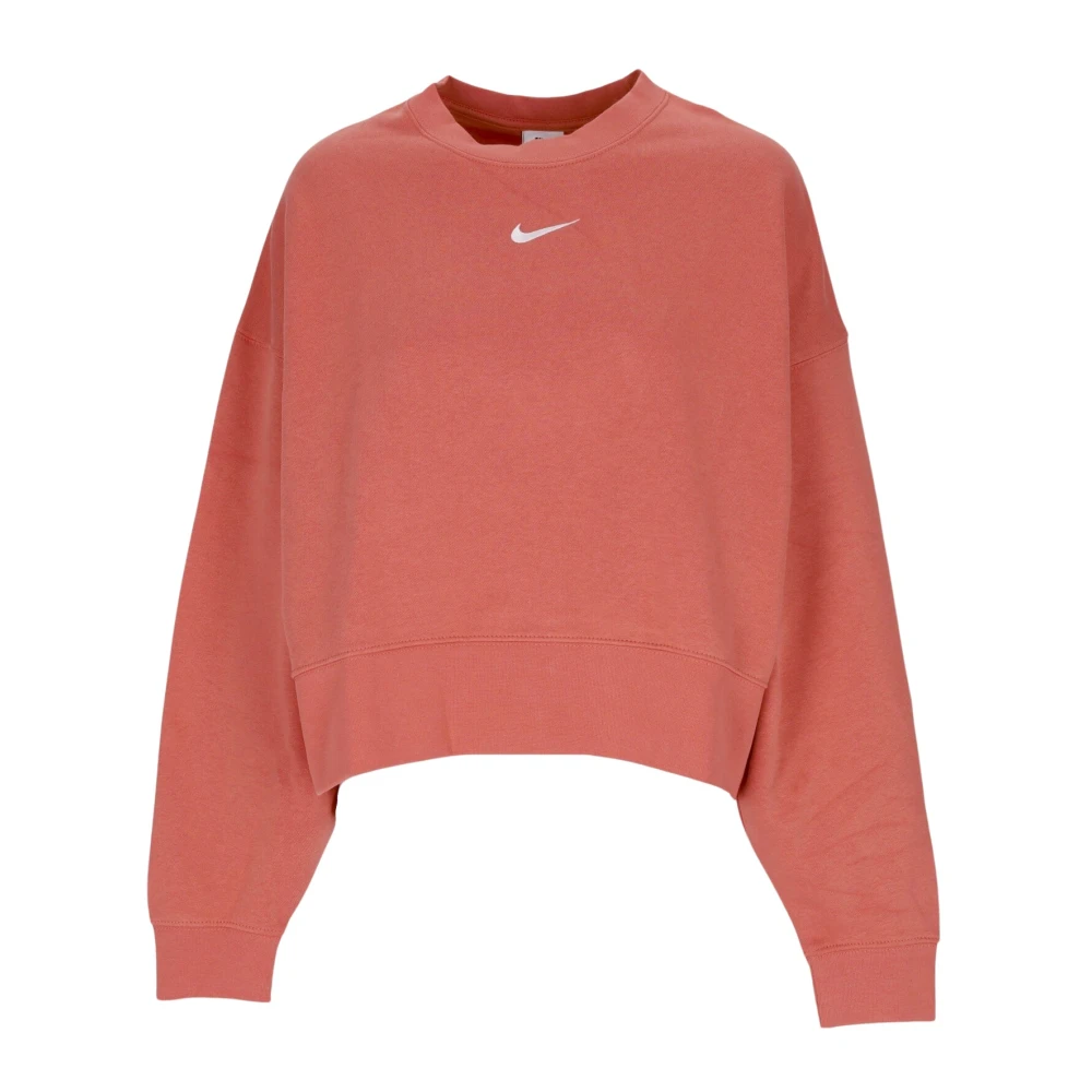 Nike Essentials Fleece Oversized Crew Sweatshirt Brown Dames